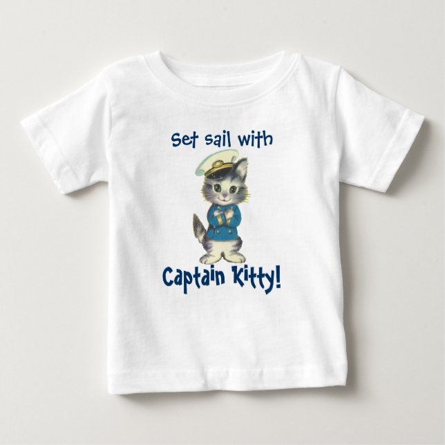 Set Sail mit Captain Kitty Baby T-shirt (Vorderseite)