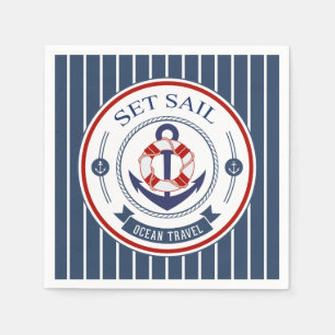 Set Sail Ocean Travel Nautic Serviette