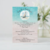 Set Sail Wedding Card Begleitkarte (Stehend Vorderseite)