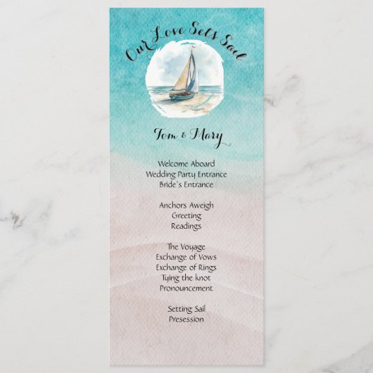 Set Sail Wedding Programm (Vorderseite)