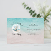 Set Sail Wedding RSVP Karte (Stehend Vorderseite)