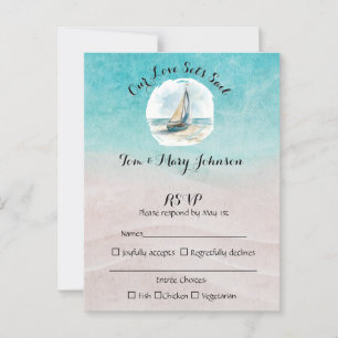 Set Sail Wedding RSVP Postkarte