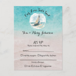 Set Sail Wedding RSVP Postkarte