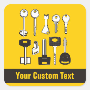 Set Schlüssel Quadratischer Aufkleber
