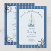 Set Segel für ein Bachelorette Wochenende Einladun Einladung (Vorne/Hinten)