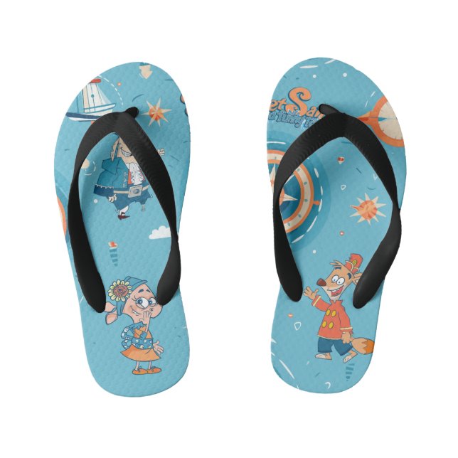 Set Segel für ein lustiges Tale-Wrapper Flip Flops Kinderbadesandalen (Fußbett)