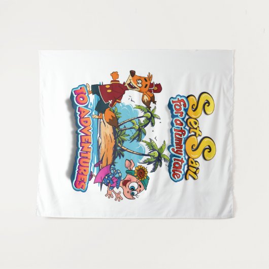 Set Segel für eine Insel der Sterne Märcheninsel Wandteppich (Vorderseite (Horizontal))