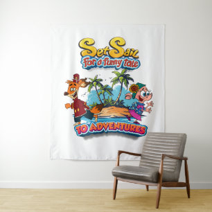 Set Segel für eine Insel der Sterne Märcheninsel Wandteppich