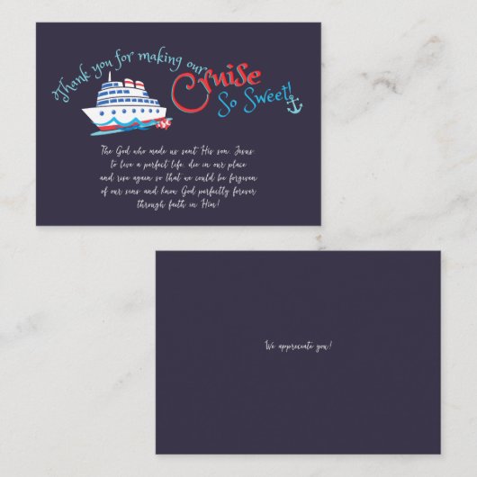 Set Segelfahrt dank Crew Mitteilungskarte (Vorne/Hinten)