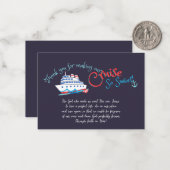 Set Segelfahrt dank Crew Mitteilungskarte (Vorderseite/Rückseite Beispiel)