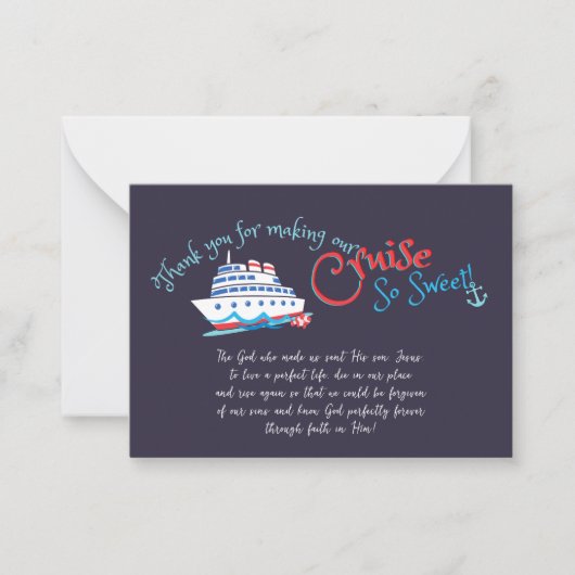 Set Segelfahrt dank Crew Mitteilungskarte (Vorderseite)