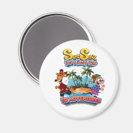 Set Segeln für ein Abenteuer auf der Sonnigen Alp Magnet (Vorderseite/Rückseite)