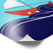 Set segelt die Welt auf Segelboot Foto (Ecke)