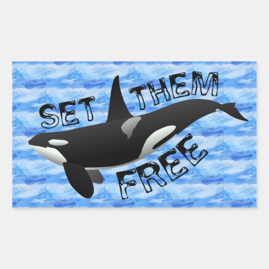 "Set sie frei" Orca Rechteckiger Aufkleber (Vorderseite)