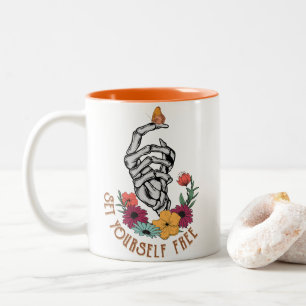 Set Sie Ihr selbst-freies Skelett Zweifarbige Tasse