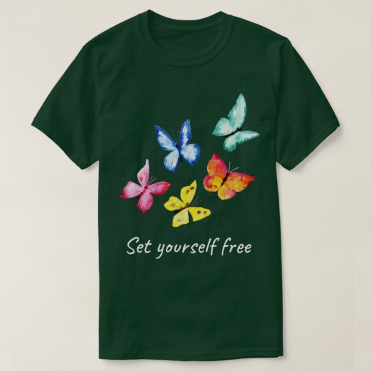 Set Sie selbst, frei von bunten Schmetterlingen (1 T-Shirt (Design vorne)