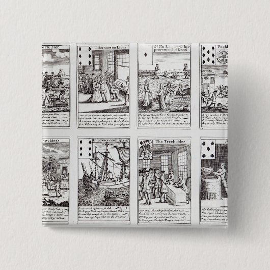 Set Spielkarteschilderung Satirical Button (Vorderseite)