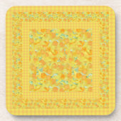 Set Square Untersetzer, Affodils, Karo Gingham Untersetzer (Vorderseite)