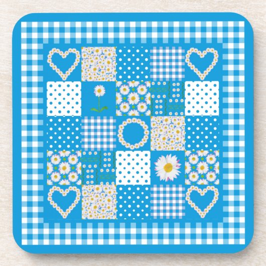 Set Square Untersetzer: Daisychains Imitate Patchw Getränkeuntersetzer (Vorderseite)