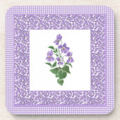 Set Square Untersetzer, Violets und Karo Gingham Untersetzer (Vorderseite)