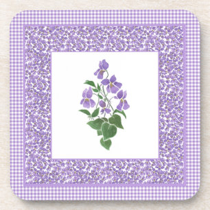 Set Square Untersetzer, Violets und Karo Gingham Untersetzer