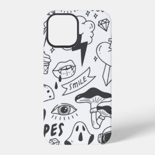 Set süßer Graffiti-Kritzeleien iPhone 12 Hülle