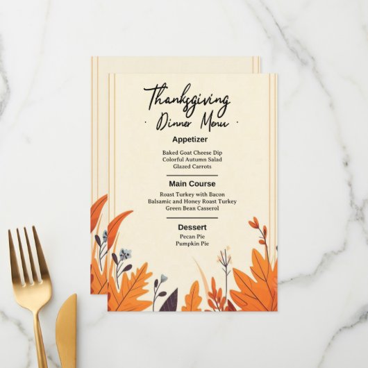 SET THE MOOD FOR FALL WITH OUR DESIGN OF MENU MENÜKARTE (Vorderseite/Rückseite Beispiel)