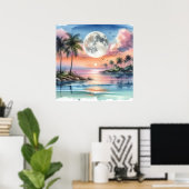 Set über Meer und tropische Inselfarbe Poster (Heimbüro)