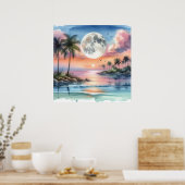 Set über Meer und tropische Inselfarbe Poster (Küche)