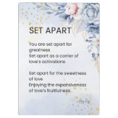 Set und Empowerment Gedicht Klemmbrett (Rückseite)