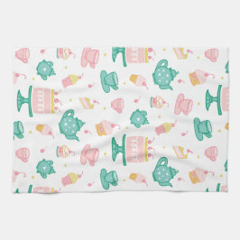 Set und Kuchen aus Preppy Tee Geschirrtuch