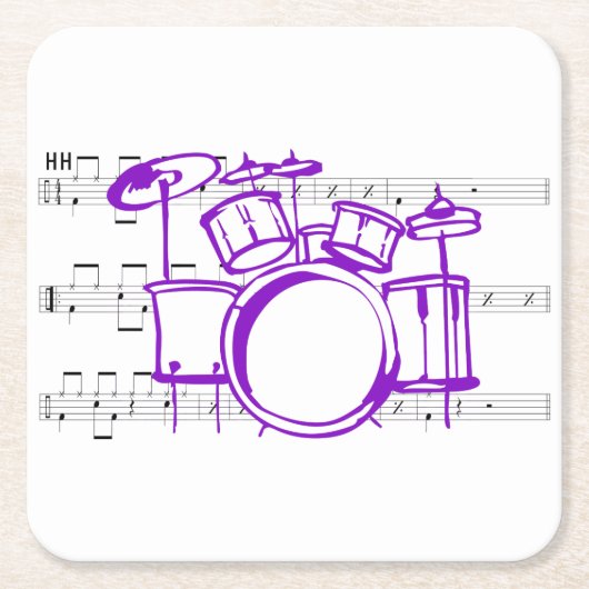 Set und Musik Rechteckiger Pappuntersetzer (Vorderseite)