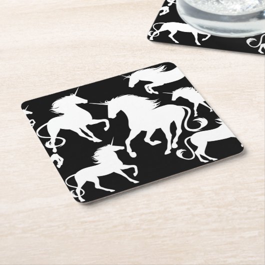 Set Unicorns Rechteckiger Pappuntersetzer (angewinkelt)