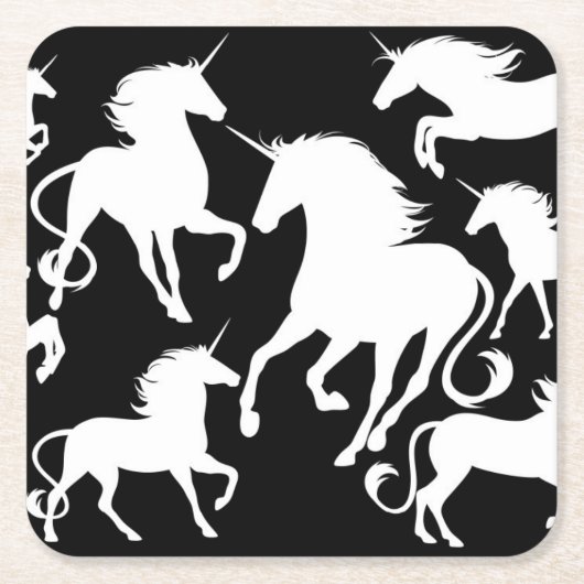 Set Unicorns Rechteckiger Pappuntersetzer (Vorderseite)