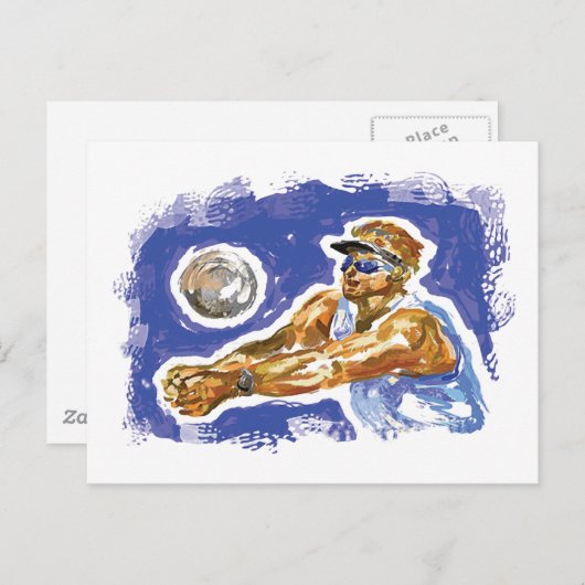 Set Up Volleyball Postkarte (Vorne/Hinten)