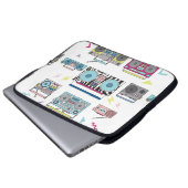 Set verschiedener Vintager Kassettenabspielgeräte. Laptopschutzhülle (Vorne Knopf)