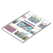 Set verschiedener Vintager Kassettenabspielgeräte. Notizblock (Linke Seite)