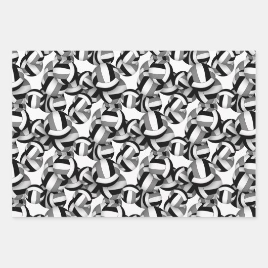 Set-Volleyballmuster koordinieren Geschenkpapier Set (Vorderseite)