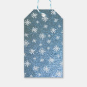 Set von 10 Blauen Schneeflocken Geschenkanhänger (Vorderseite)