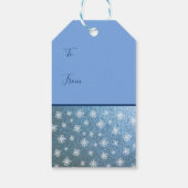 Set von 10 Blauen Schneeflocken Geschenkanhänger (Rückseite)