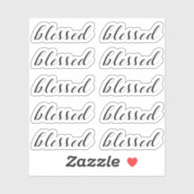 Set von 10 - BLESSED Religious Script Typografy