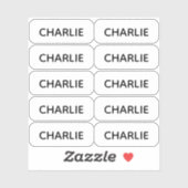 Set von 10 einfachen Labels mit kleinem Namen in a (Blatt)