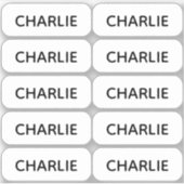 Set von 10 einfachen Labels mit kleinem Namen in a (Vorderseite)