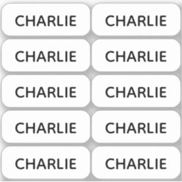 Set von 10 einfachen Labels mit kleinem Namen in a