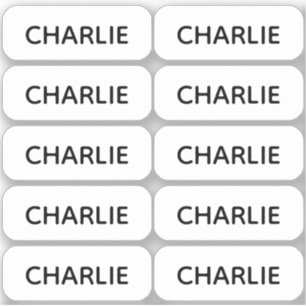 Set von 10 einfachen Labels mit kleinem Namen in a