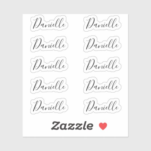 Set von 10 - Elegante Signature Script Name Daniel Aufkleber (Blatt)