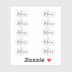 Set von 10 - Elegantes Signaturskript "Mama" Name Aufkleber