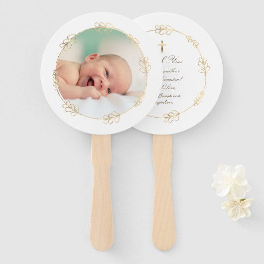 Set von 10 Imitaten Rahmen Taufe Fächer (Vorne und Hinten)