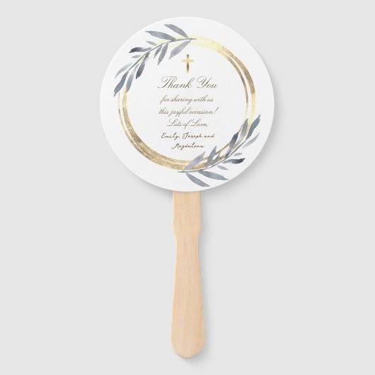 Set von 10 Imitaten Rahmen Taufe Fächer (Rückseite)