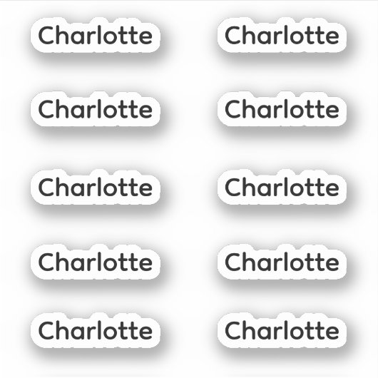 Set von 10 | Kleiner eleganter Skriptname Aufkleber (Vorderseite)